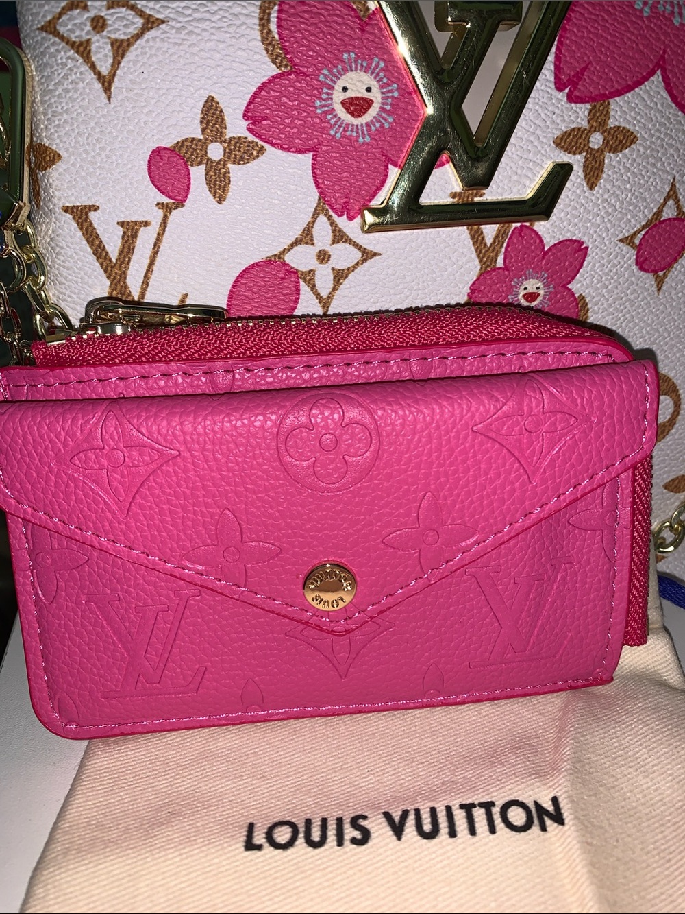Pink Monogram Card & Key Holder